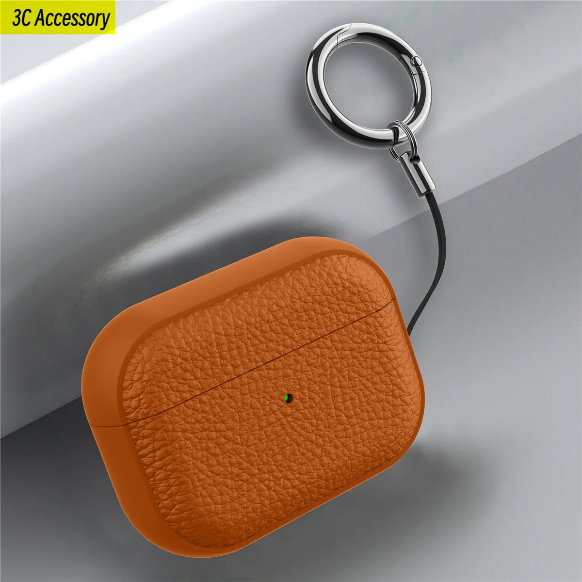 Case for New Airpods Pro 2025 Case PU Leather Grain Case with Keyring Airpod Wireless Earphone Accessoris for Airpods 4Th Cases
