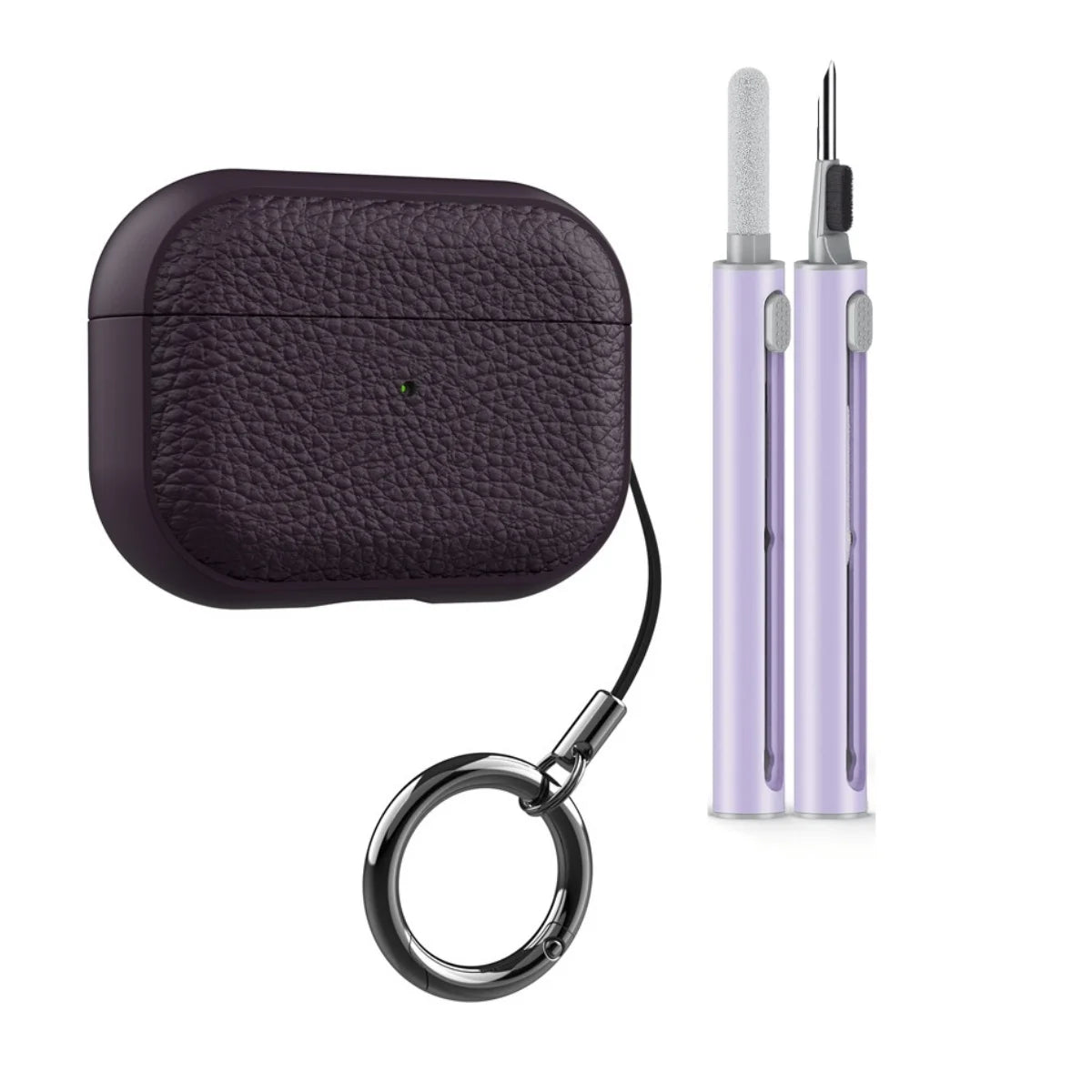 Case for New Airpods Pro 2025 Case PU Leather Grain Case with Keyring Airpod Wireless Earphone Accessoris for Airpods 4Th Cases